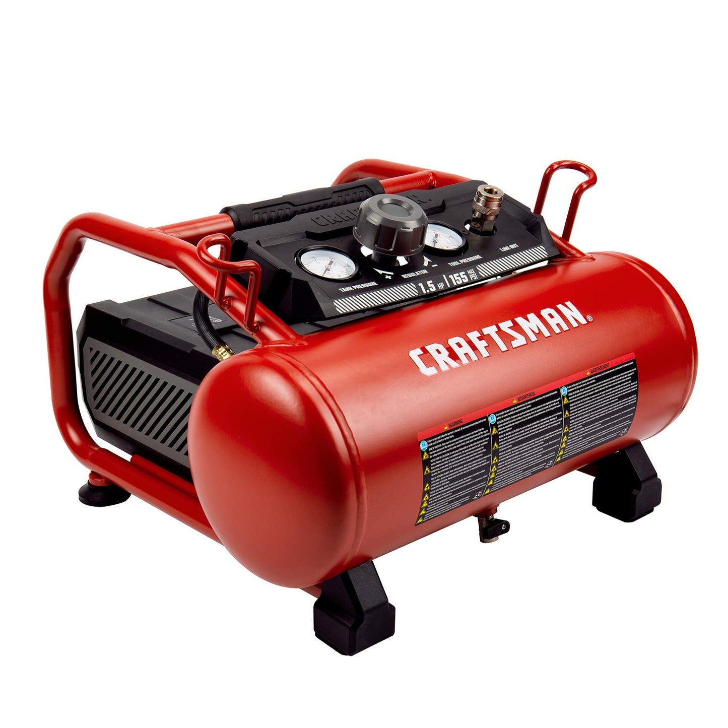 Craftsman Air Compressor 3 Gallon Portable Hotdog Air Compressor, Max 155 PSI 2.6 CFM@90psi Oil-Free Electric Workshop Air Compressors, CMXECXA0200341