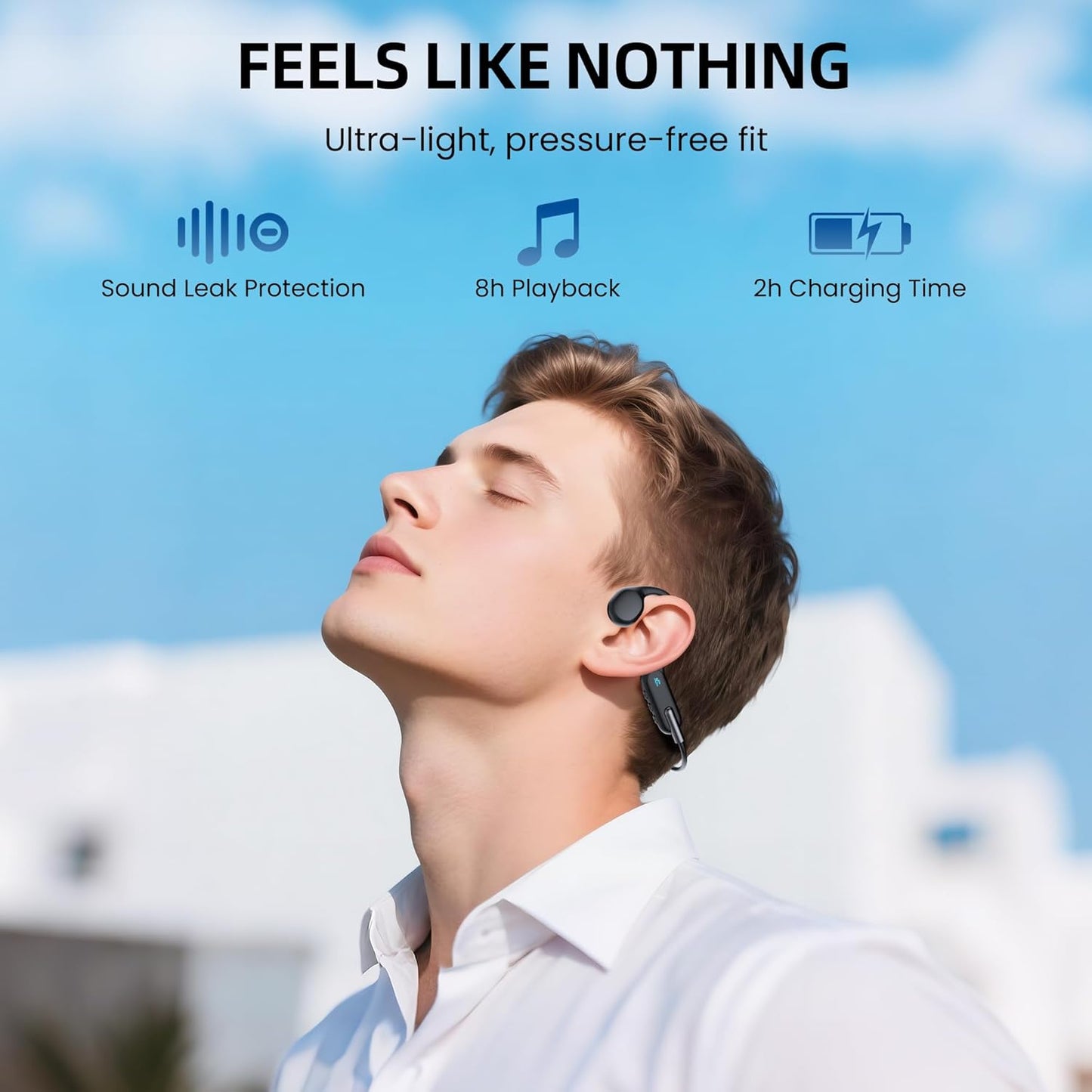 Swimming, IPX8 32GB MP3 5.3 Swimming HIFI WALKER Bone Conduction Headphones for Waterproof Open Ear Headphones