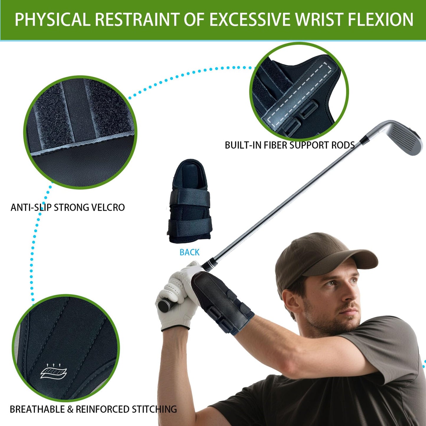 Siciwelely Golf Swing Training Kit with Wrist Strap/Arm Band/Storage Bag, Golf Swing Training Aid to Correct Wrist Angle & Develop Muscle Memory,Golf Wrist Swing Brace Corrector for Golf Beginners