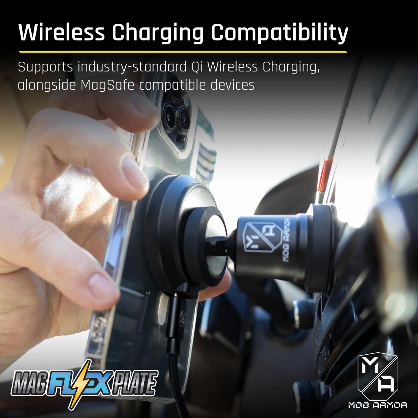 Mob Armor Magnet Flex Plate - Magnetic Phone Mount Compatible for iPhone & Android, Wireless Charging Compatible - 2mm Slim Rubber Magnetic Plate for Car Mounts, Home & Gym, Supports MagSafe Devices