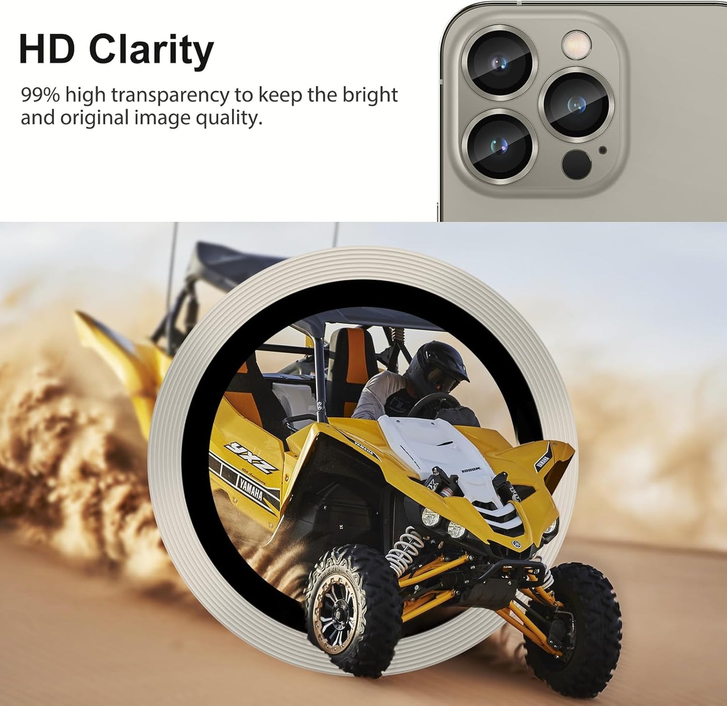 4 Pack 15 15 9H SPARIN Camera Lens Protector for iPhone Pro/iPhone Pro Max, Hardness Tempered Glass Protection, Ultra