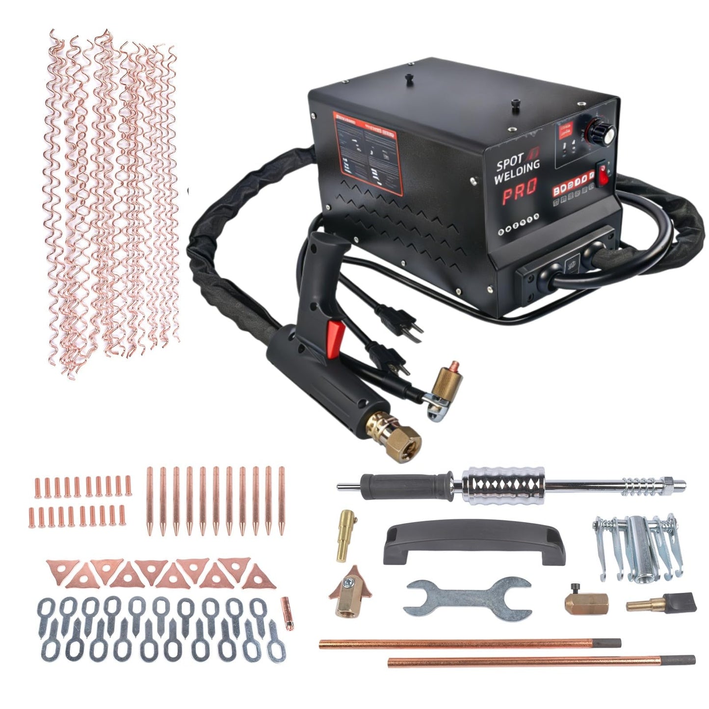 Mixizap Stud Welder Dent Repair Kit, 110V 3500W Spot Welder Dent Puller Machine, Auto Body Dent Removal Tool with 6 Welding Modes, Auto & Manual Dual Mode for Car Dent Repair