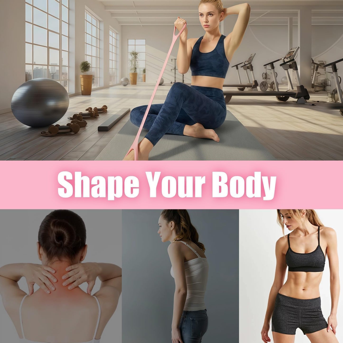 Ankle Resistance Bands with Cuffs (Pink Set)