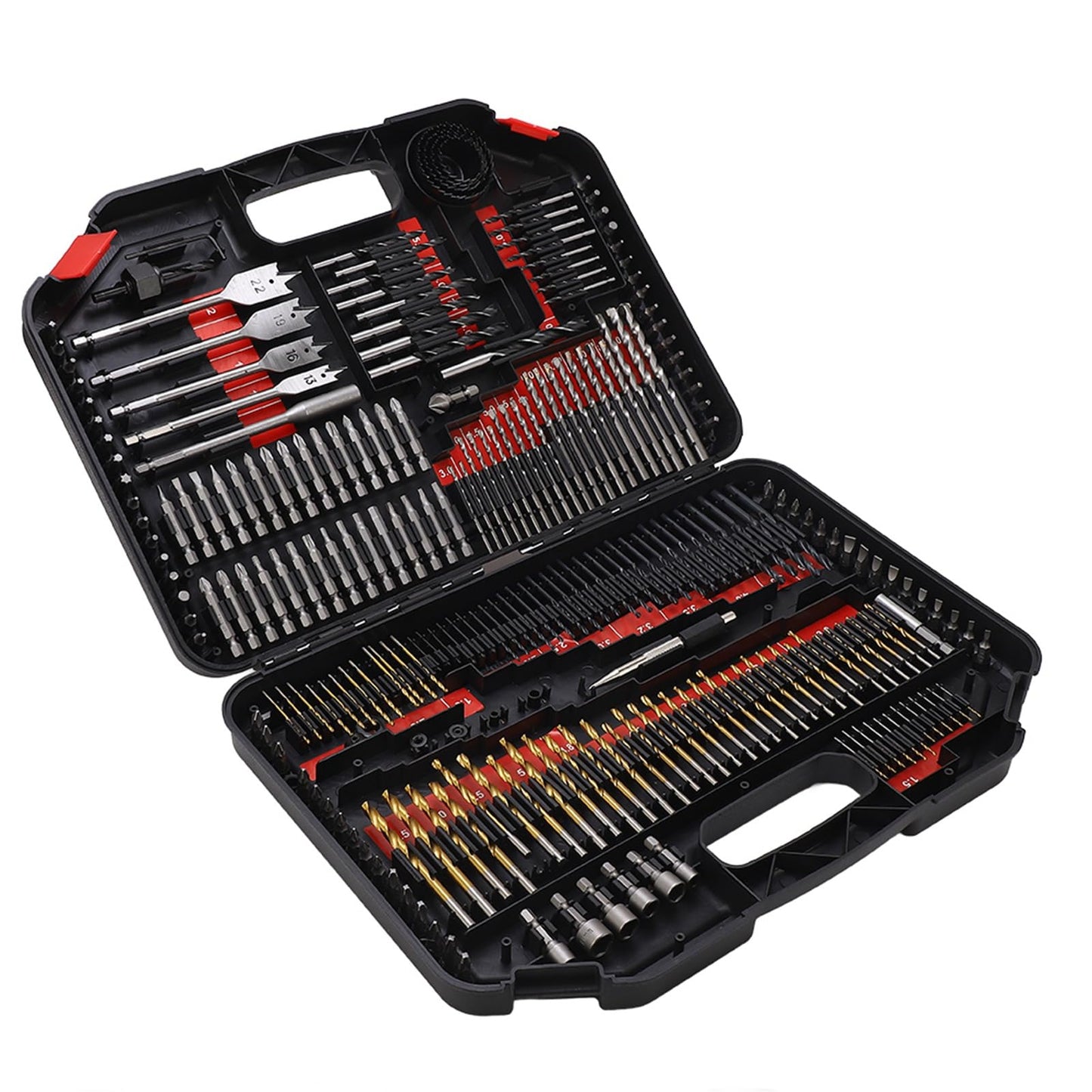Combination Drill Bit Set, Versatile 246PCS Multi Material Drilling and Driving Kit for Home Repair DIY HSS Black Oxide Masonry Wood Bits with Color Coded Storage Case