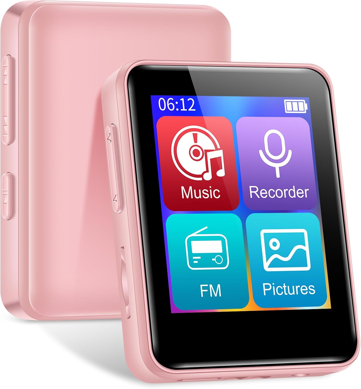 woolynew 1.8 inch 64GB MP3 512GB HiFi Portable Music Player, Equipped with Bluetooth Sport Player, FM Radio, Recording