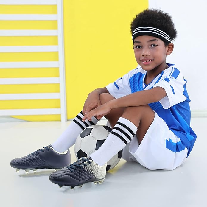 brooman Kids Soccer Cleats Boys Girls Athletic Outdoor Football Shoes