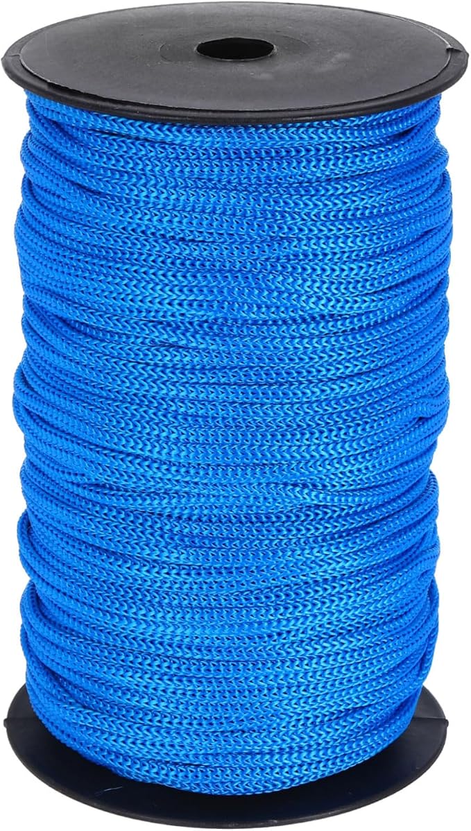 MECCANIXITY 3/16 Inch Polypropylene Rope Braided Ropes, 328ft Nylon Rope Hollow Utility Cord for Clothesline, Camping, Hiking, Outdoor, Navy Blue