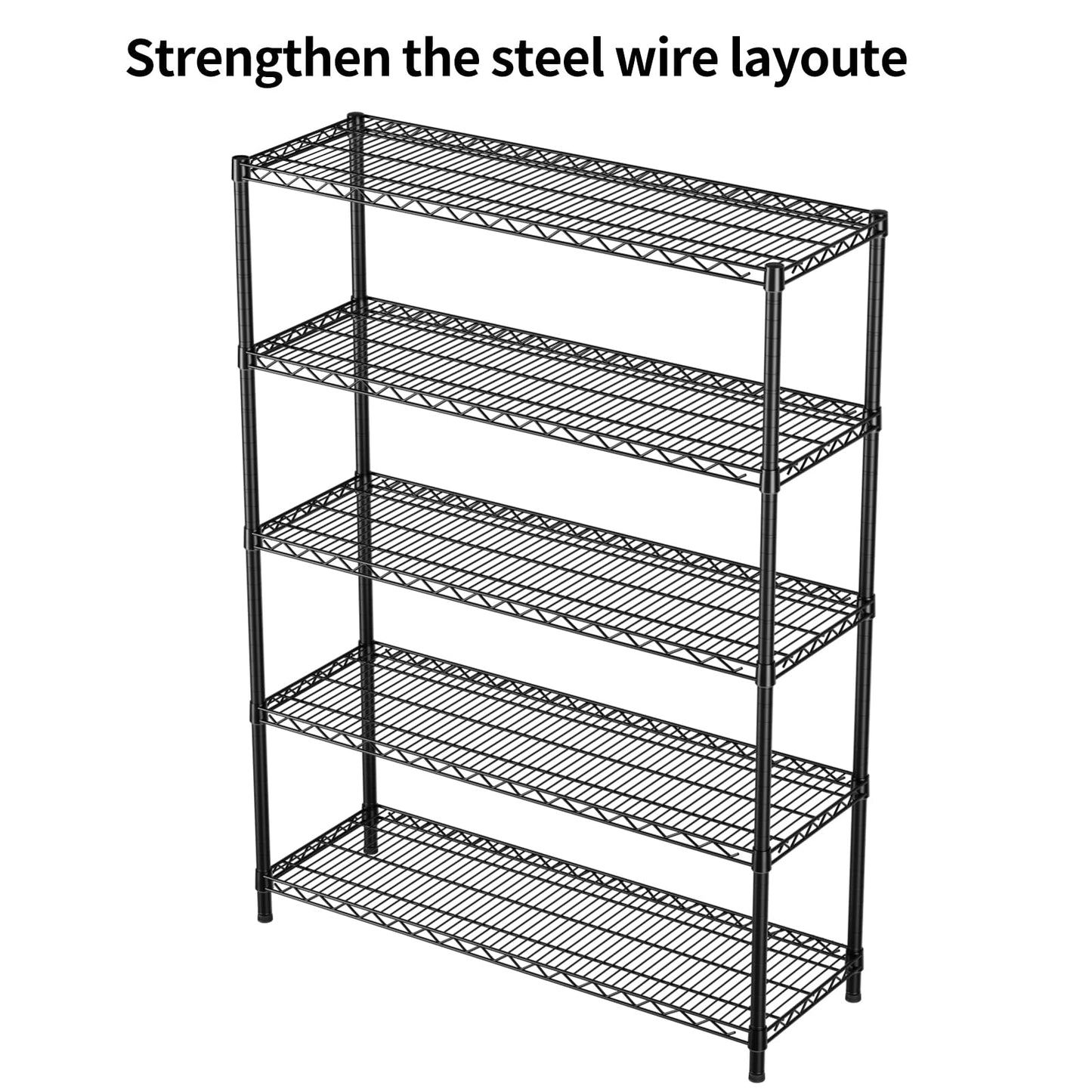 SINGAYE Shelf Closet Wire Shelving：Adjustable Metal Unit for Laundry Room Organization Bathroom Kitchen Home Garage Storage Pantry Rack Shelves