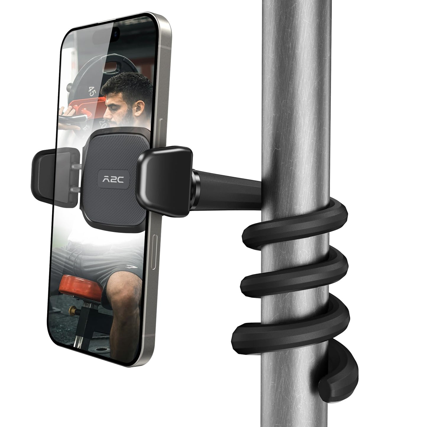 A2C Flexible Phone Holder for Treadmill, Peloton, Stroller, Shopping Cart, Desk, Gooseneck Long Arm Phone Mount for 4.7”-6.9" Smartphones, Portable Gym Accessories Phone Holder, Gift for Men Women
