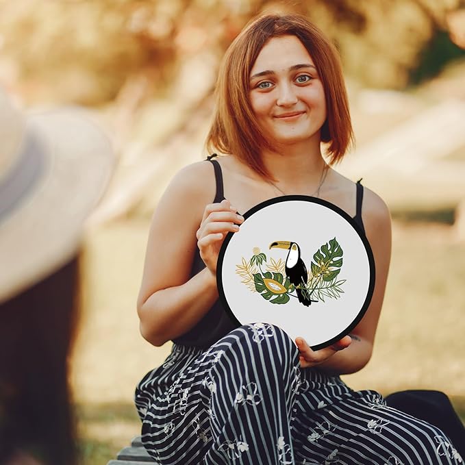 Gejoy Foldable Flying Disc Fans Bulk with Bags 9.8 Inch DIY Sublimation Handheld Cooling Fan Beach Flying Disc for Summer Outdoor Games Activities Birthday Wedding Party Favors