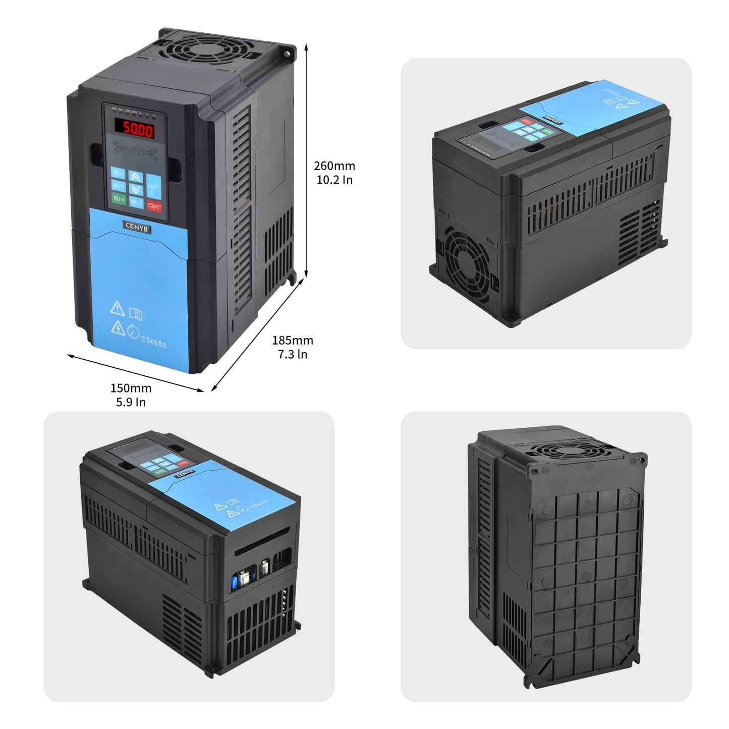 5.5KW 7.5HP 27.5A Variable Frequency Drive vfd 220v Input 220v 3 Phase Output, 0-3000Hz, Upgraded Up/Down Button Tuning Mode, Precise Control to 0.01Hz, Inverter for CNC Spindle Motor Speed Control