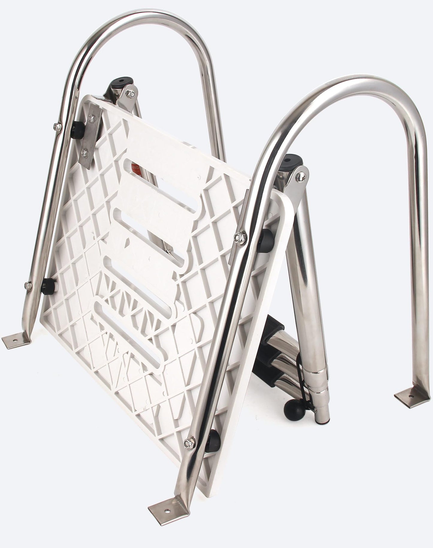 Mojiate 3-Step ABS Telescoping Boat Ladder | Stainless Steel Swim Platform with Handrails | 400lb Capacity | Collapsible for Pontoon, Dock & Yacht