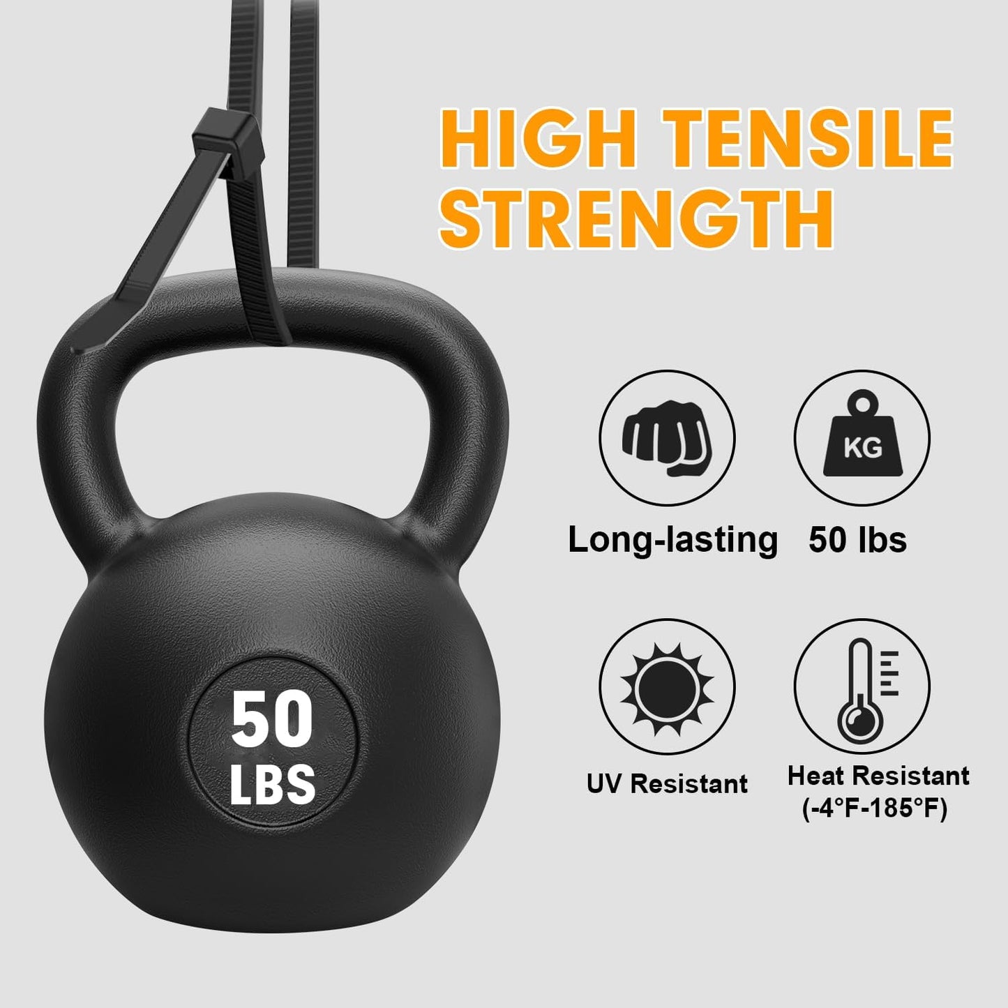1200pcs 12 Inch, 50lb RAZCC Black Cable Zip Ties Heavy Duty Plastic Nylon Tie Wraps with Tensile Strength for Indoor