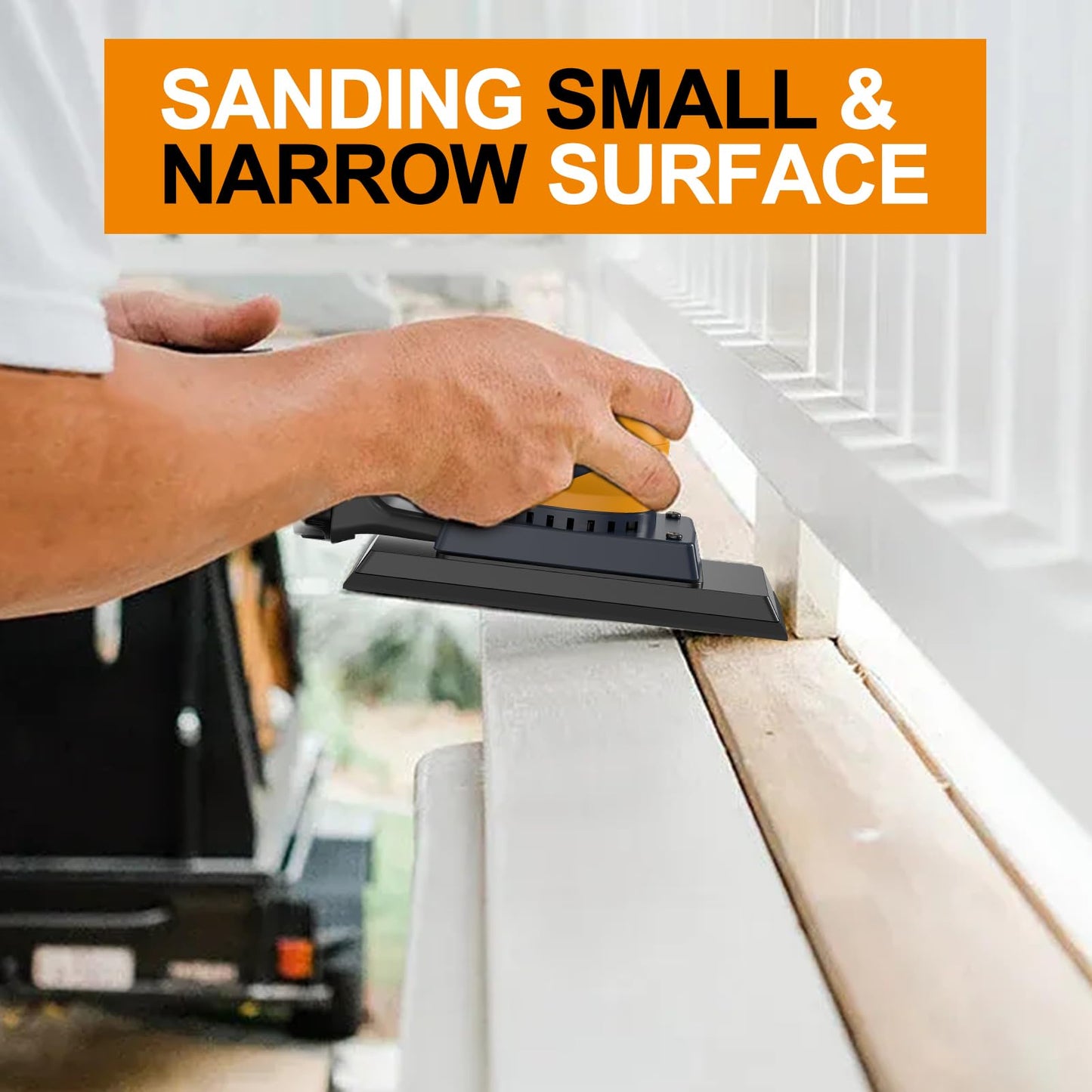 Sheet Sander, MAXXT 350W Brushless Sheet Orbital Finishing Sander with 4,000-10,000rpm,Low Vibration Electric Palm Sander for Efficient Woodworking, Tight Spaces Sanding, and Polishing