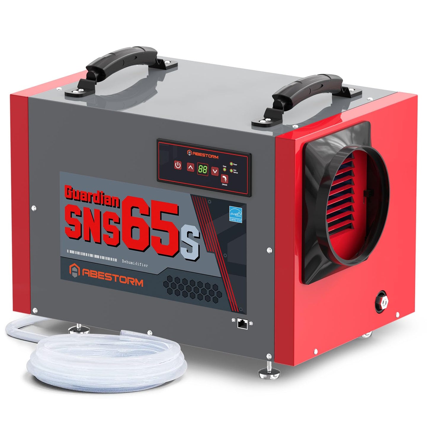 Abestorm Crawl Space Dehumidifier with Pump and Hose, 120 PPD Energy Star Commercial Dehumidifier Up to 1,300 sq. ft. for Basement, Water Damage Restoration, Auto Defrost(Guradian SNS65S)