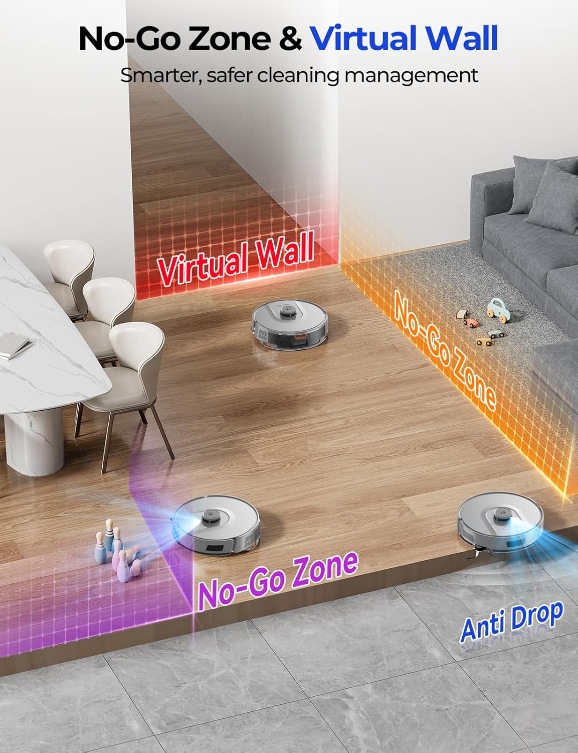 Skiennix Robot Vacuum - 20,000 Pa Power, Self-Emptying & Lidar Navigation | Gray R11 for Pets & Carpets