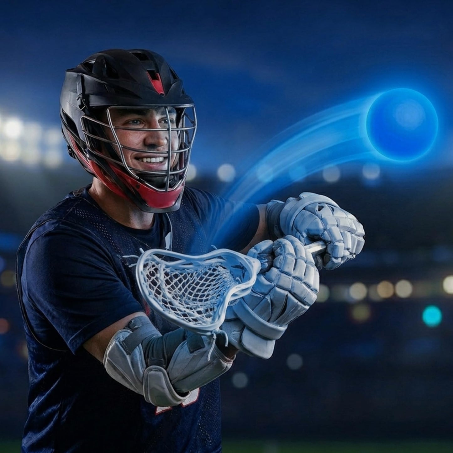 NW Athletics Glow in the Dark Lacrosse Ball | Night Practice & Training Equipment for All Ages | 2 Pack Official Size & Weight | Lacrosse Gift | LED Sky Blue