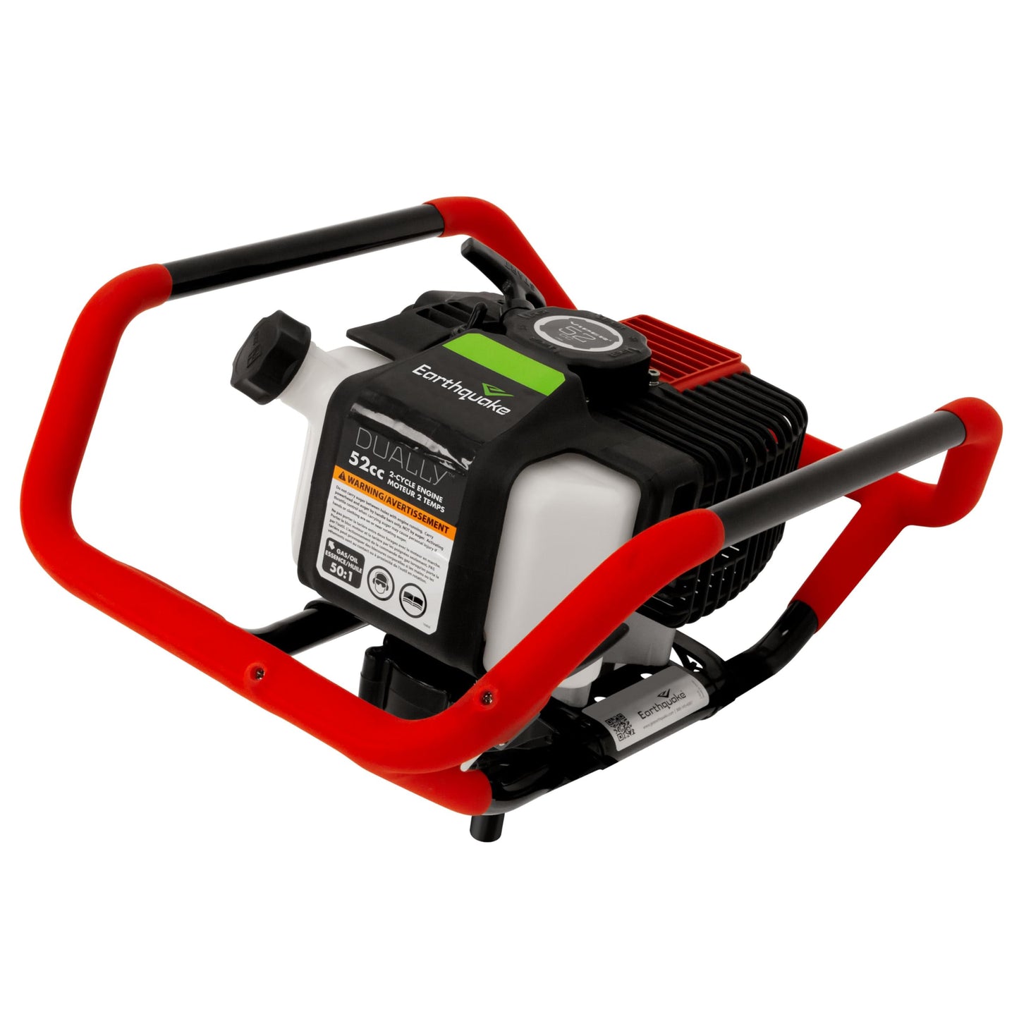 EARTHQUAKE 10310 Dually 1 or 2-Person Earth Auger Powerhead, 52cc 2-Cycle Viper Engine, Fits All Auger Bits 2”-10” Wide
