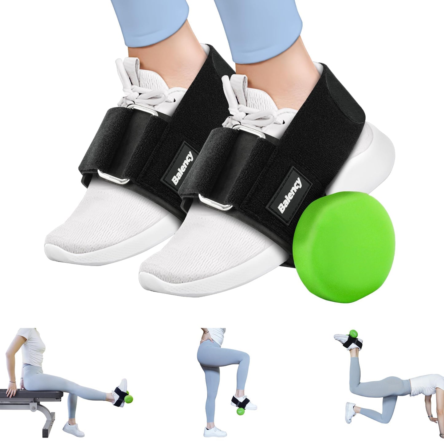 Dumbbell Foot Attachment for Leg Workout, Dumbbell Attachment Straps, Tibialis Trainer, Ankle Straps for Dumbbells, Dumbbells Foot Strap for Weight Lifting,Shin Splint,Hamstring Curls,Leg extensions