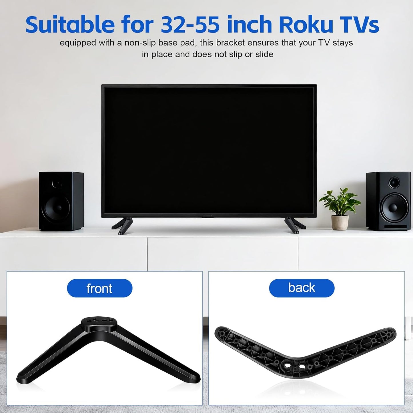 UKCOCO 32-55 Inch Universal TV Mount Stand, Stable Tabletop Bracket for Flat Screens, Replacement Pedestal Base Legs