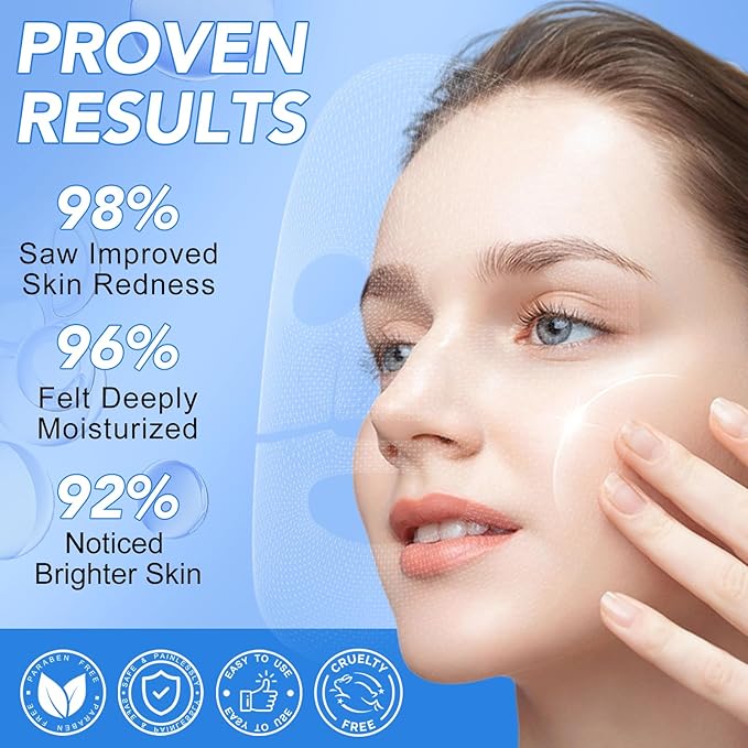 Collagen Face Mask,Collagen Real Deep Mask,Collagen Mask,Deep Hydrating Anti Wrinkle Lifting Mask,Hydrogel Masks for All Skin Types 34g*4ea