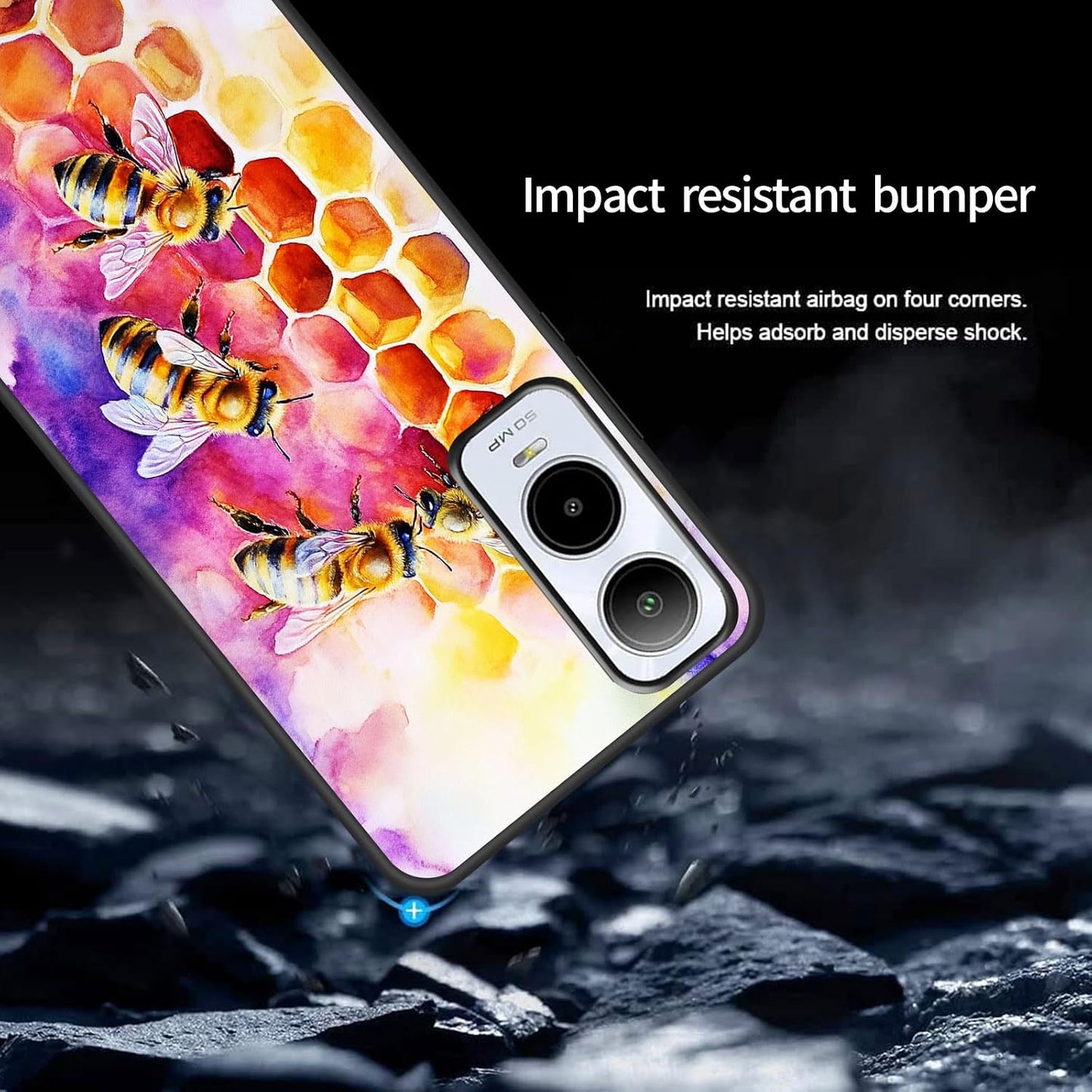 BFUKVOU 6 6,Colorful for Cricket Icon Case,Premium Soft Silicone Rubber Full-Body Protective Bumper Case for Cricket