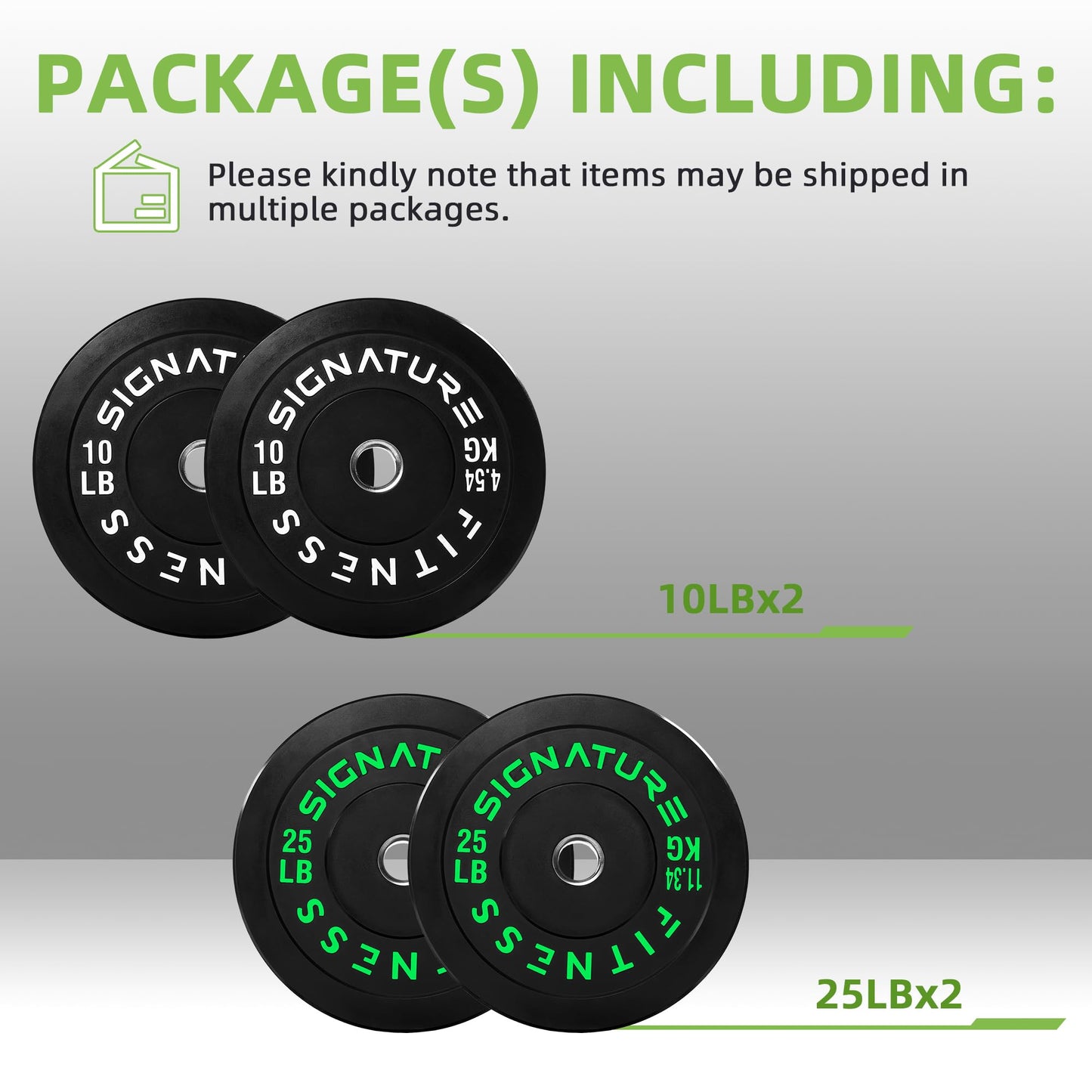 Fitvids Olympic Bumper Weight Plates 70 LB Pair Black