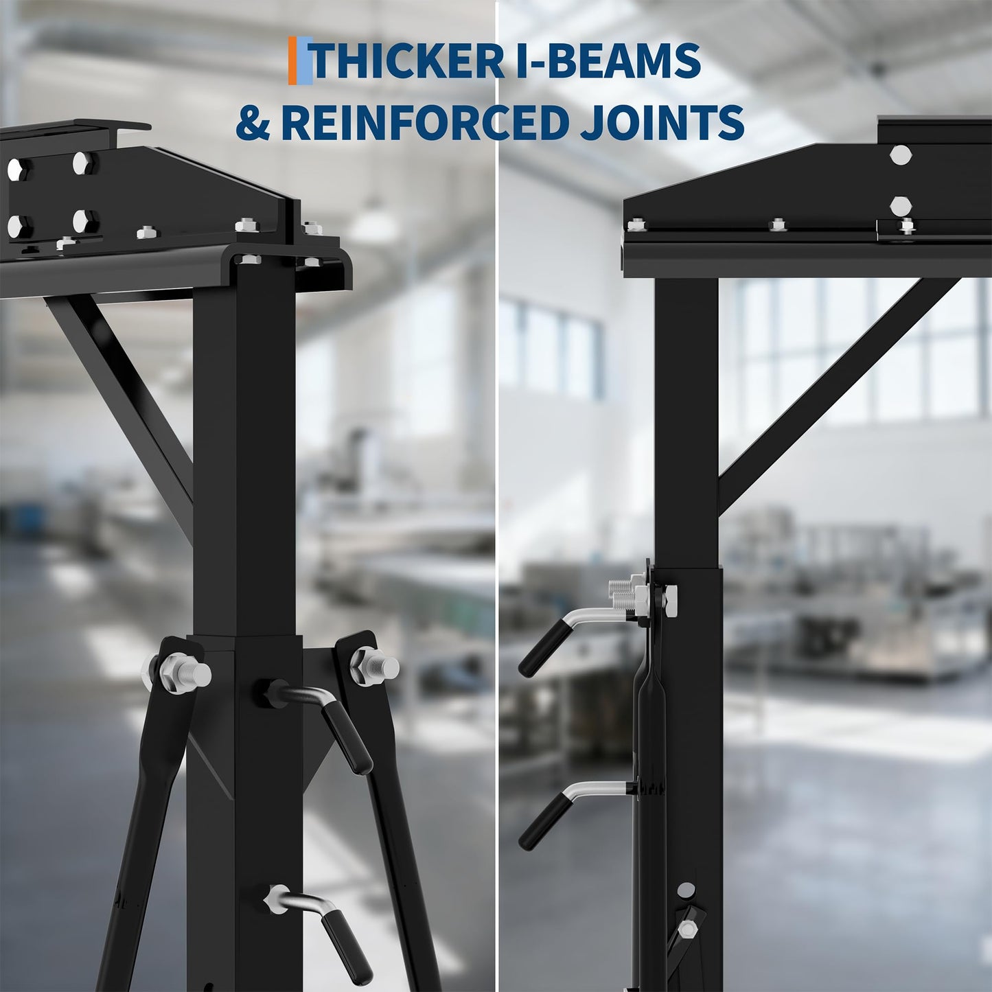Adjustable Gantry Crane, 1 Ton 2200 LBS Capacity, Portable Gantry Crane Height Adjustable 97" to 141" with 12 Positions, for Factories, Warehouses, Construction, Auto Repair