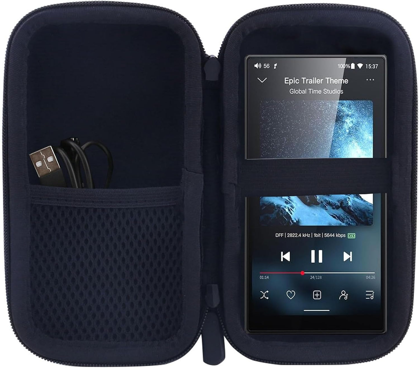 WERJIA MP3 MP4 m21/JM21 13 MP3 MP4 & Player Case for fiio Android Music Player Walkman,Fit for Earbuds, USB Cable