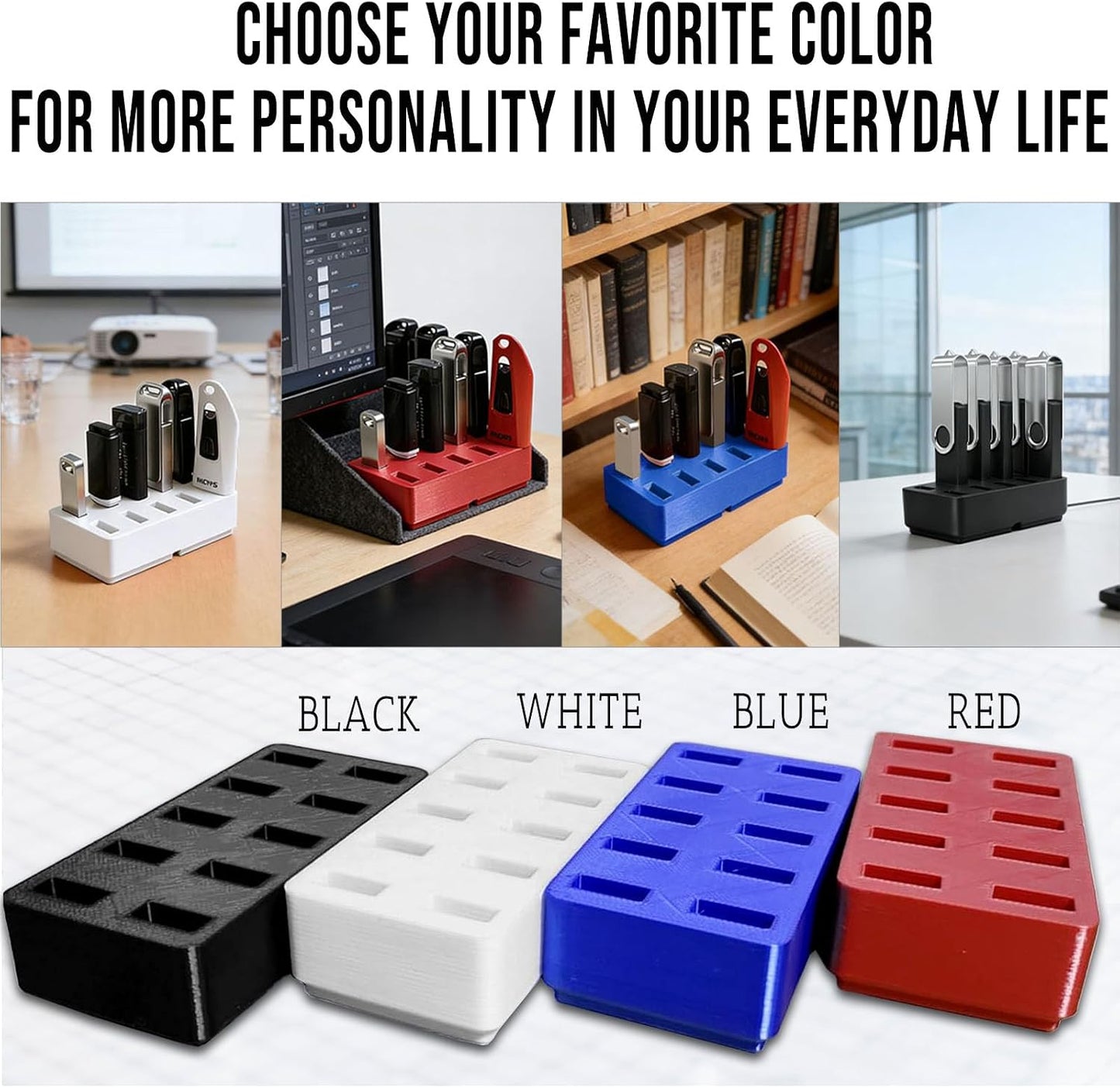 FEWINA Flash Drive Desk Organizer Stand USB Holder Storage Electronic Accessories Organizer for USB Flash Drive Stand