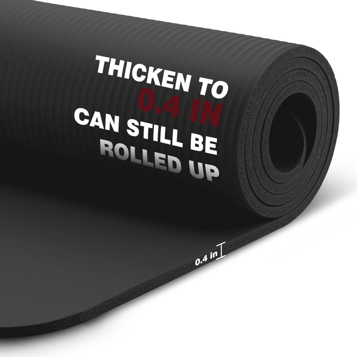 KEEP Extra Thick NBR Yoga Mat for Women & Men, 10mm Thick, 72”x24” Large Exercise Mat with Non-Slip Workout Mat for Yoga, Pilates, Stretching, Meditation – Wide & Cushioned Fitness Mat,Black