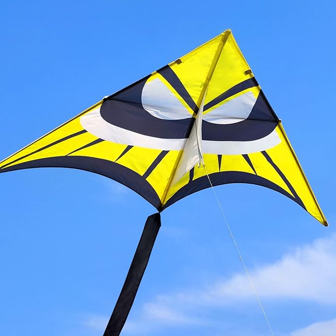 Delta Kite for Kids & Adults - Easy to Fly Large Single Line Beach Kite with 300ft String Handle Included, Perfect for Beginners, Teens