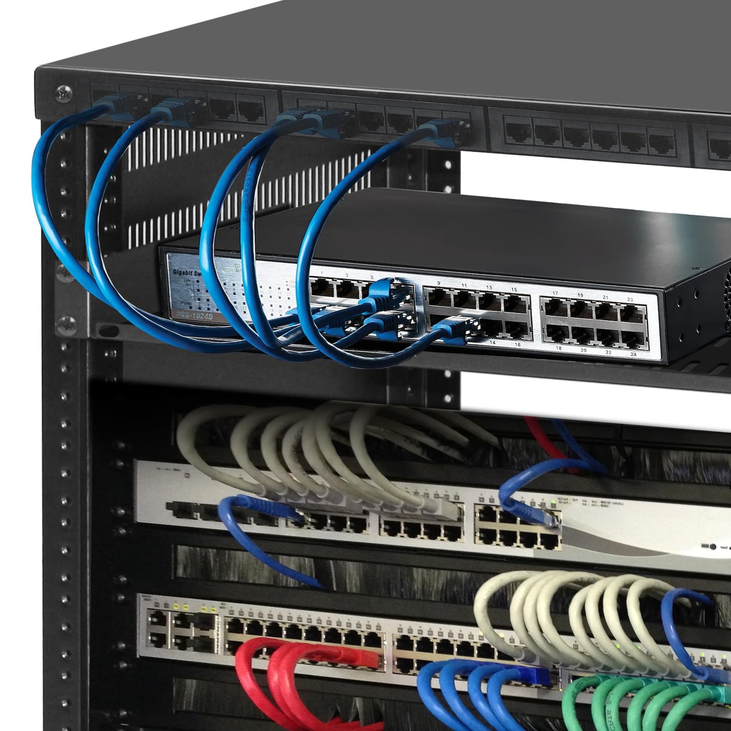 12U Rack with Caster Wheels, Heavy-Duty AV Rack with Adjustable Steel Shelf, Open Frame Server Rack for IT, AV, Data & Computer Equipment, 500lb Capacity, 19.7" W x 17.7" D x 26.8" H