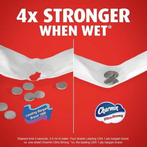 Charmin Ultra Strong Toilet Paper - 6 Mega Rolls = 24 Regular Rolls | 2-Ply, Soft & Durable