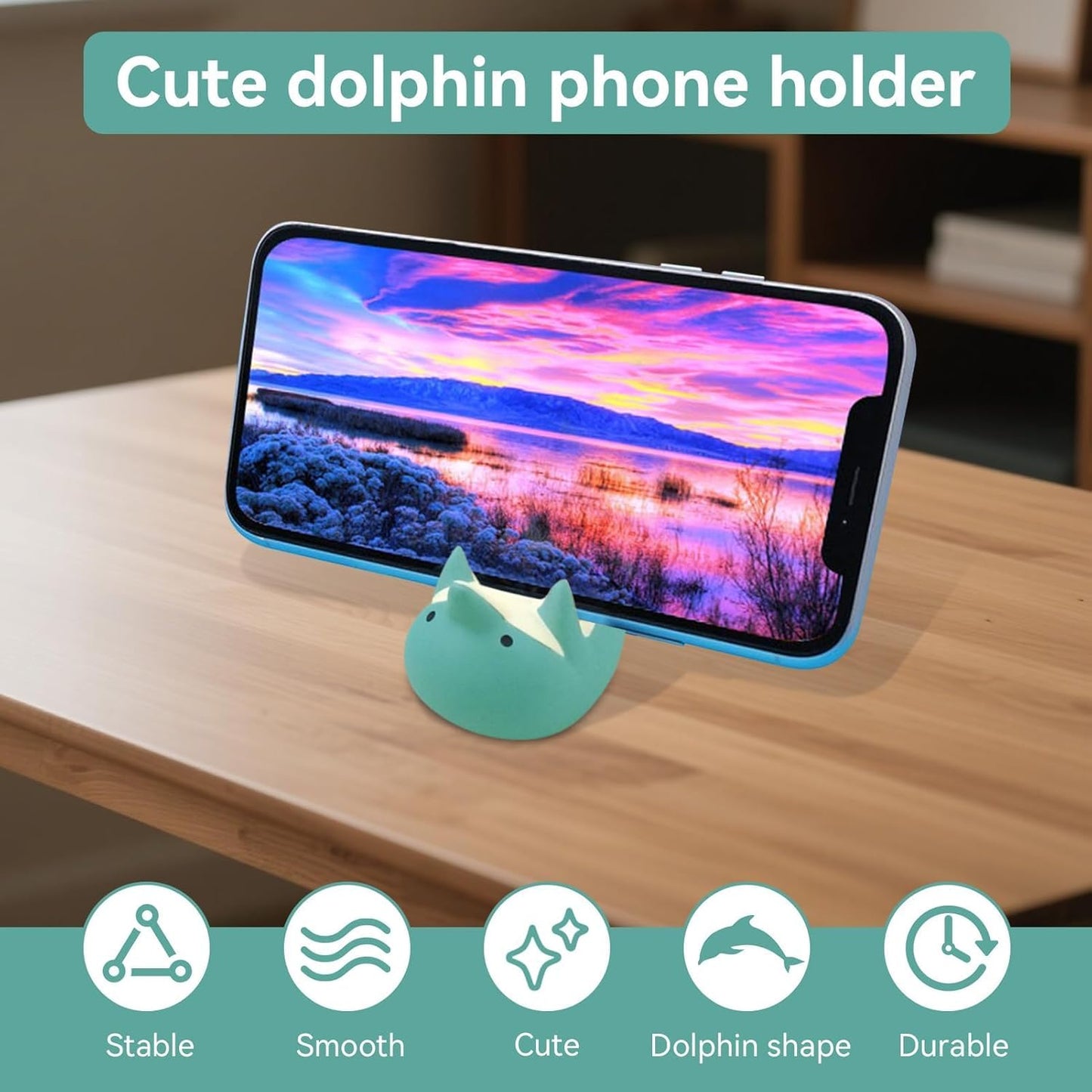Cyrank Cell Phone Stand, Cute Dolphin Phone Holder Smartphone Stand Smartphone Holder for Desk Office Home Decor