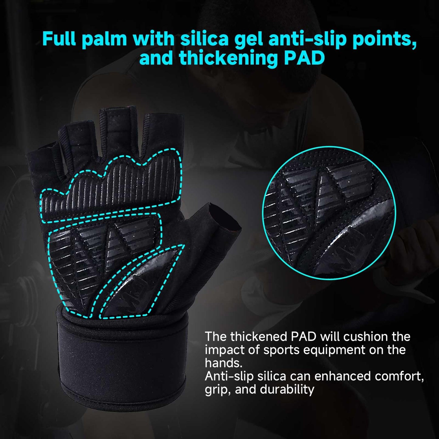Foclassic Anti-Slip Weight Lifting Gloves for Men & Women – Breathable Gym Gloves with 5mm Gel Padding & Wrist Support for Crossfit/Powerlifting (S-XL)