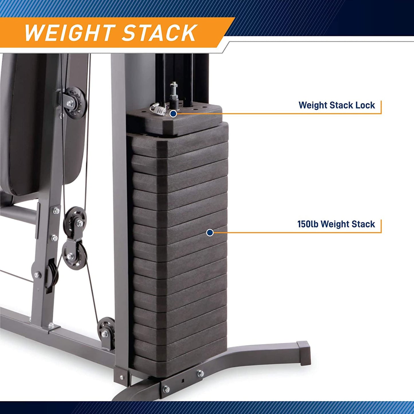 Marcy Home Gym Workout Station, Full Body Exercise and Training Equipment with Leg Press, Cable Pulley, Smith Machine, LAT Pulldown & Weights, White