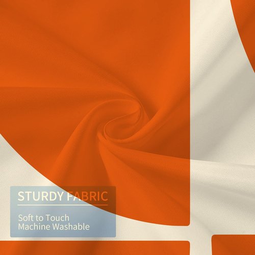 De-Mediocre Orange Mid Century Shower Curtain Sets Boho,Modern Abstract Geometric Art Bath Curtain for Bathroom,Waterproof Fabric Polyester Curtain with 12 Hooks, 72 x 72 Inches