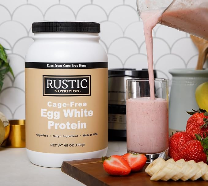 Cage-Free Egg White Protein Powder, USA-Sourced, 21g Protein, 0g Fat, 0g Sugar, 0g Cholesterol (Unflavored, 48 Oz)