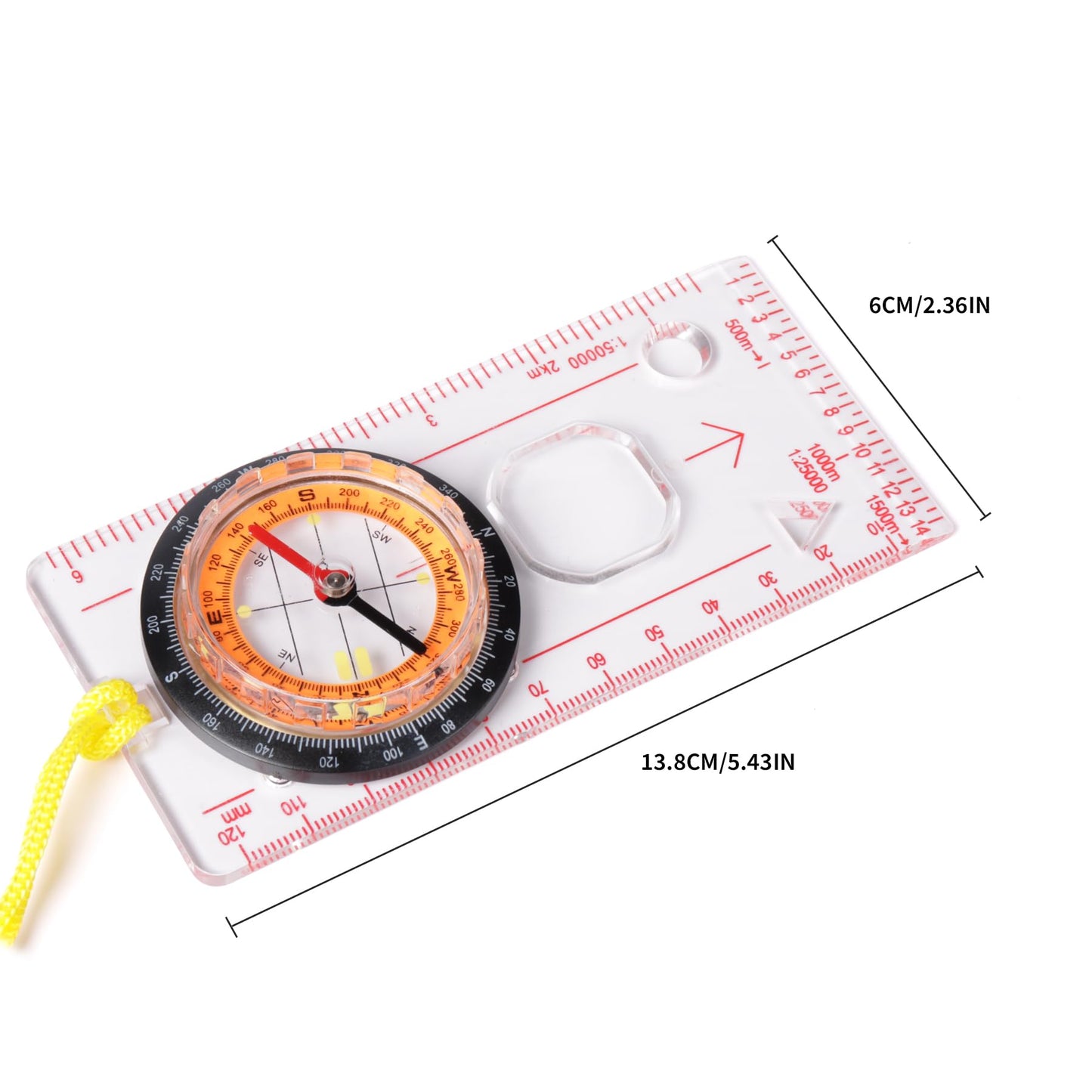 Orienteering Hiking Backpacking Compass Advanced Scout Camping and Kids Scout Compass for Map Reading Baseplate Best Survival Gifts (Orange)
