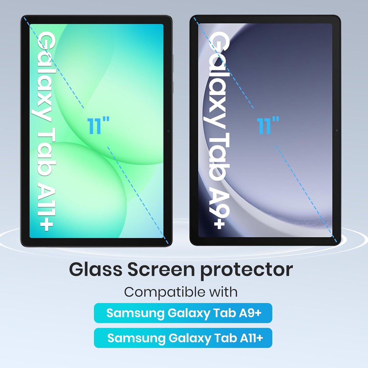 2-Pack A11 (A11+) 2025 A9 (A9+) 2023 11-inch, 9H CoBak Tempered Glass Screen Protector for Samsung Galaxy Tab Plus /