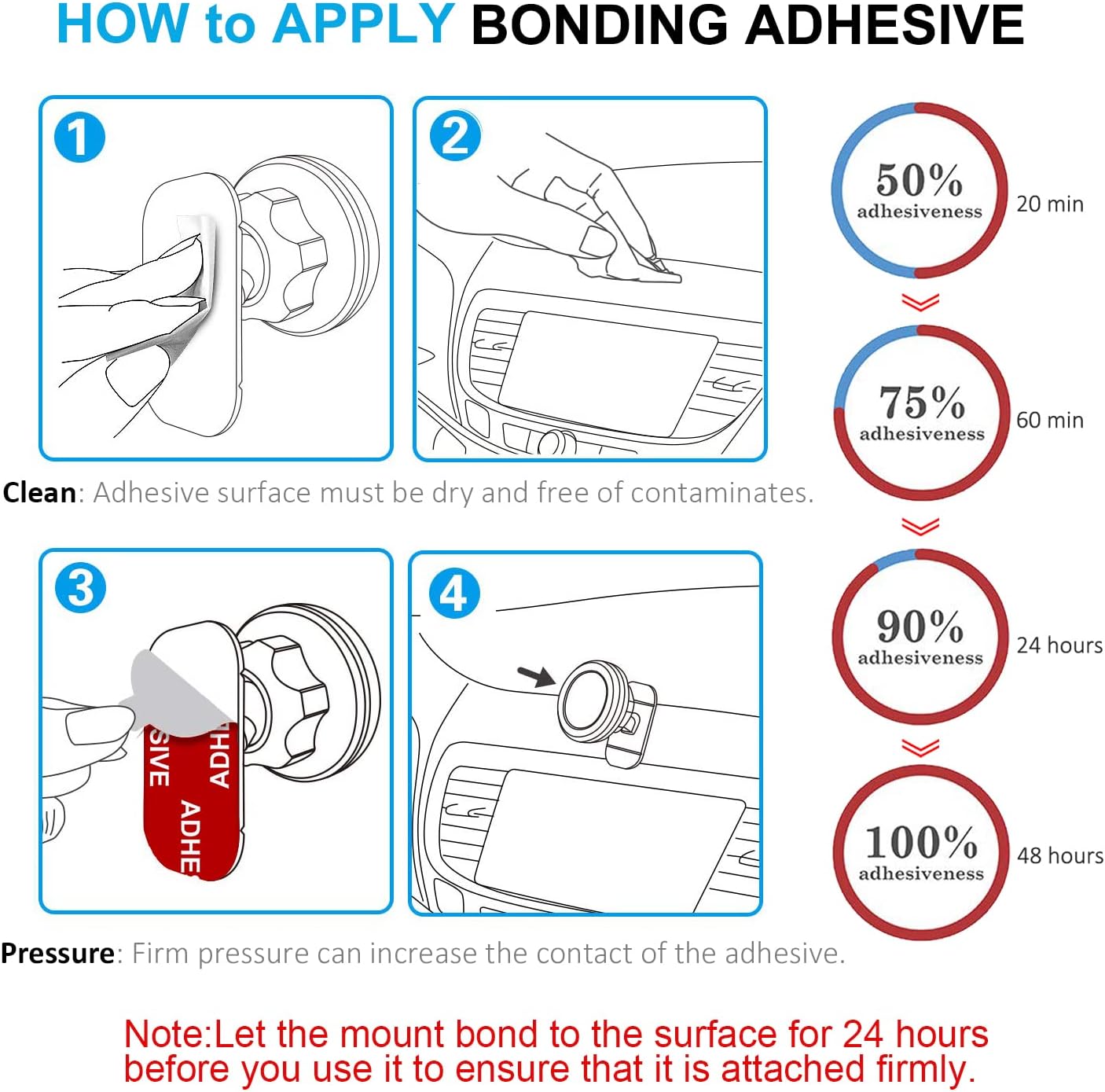AZXYI 9 Very High Bond Car Adhesive, PCS Dashboard Sticky Adhesive Replacement, Double Sided Sticky Pads Sticker Tapes