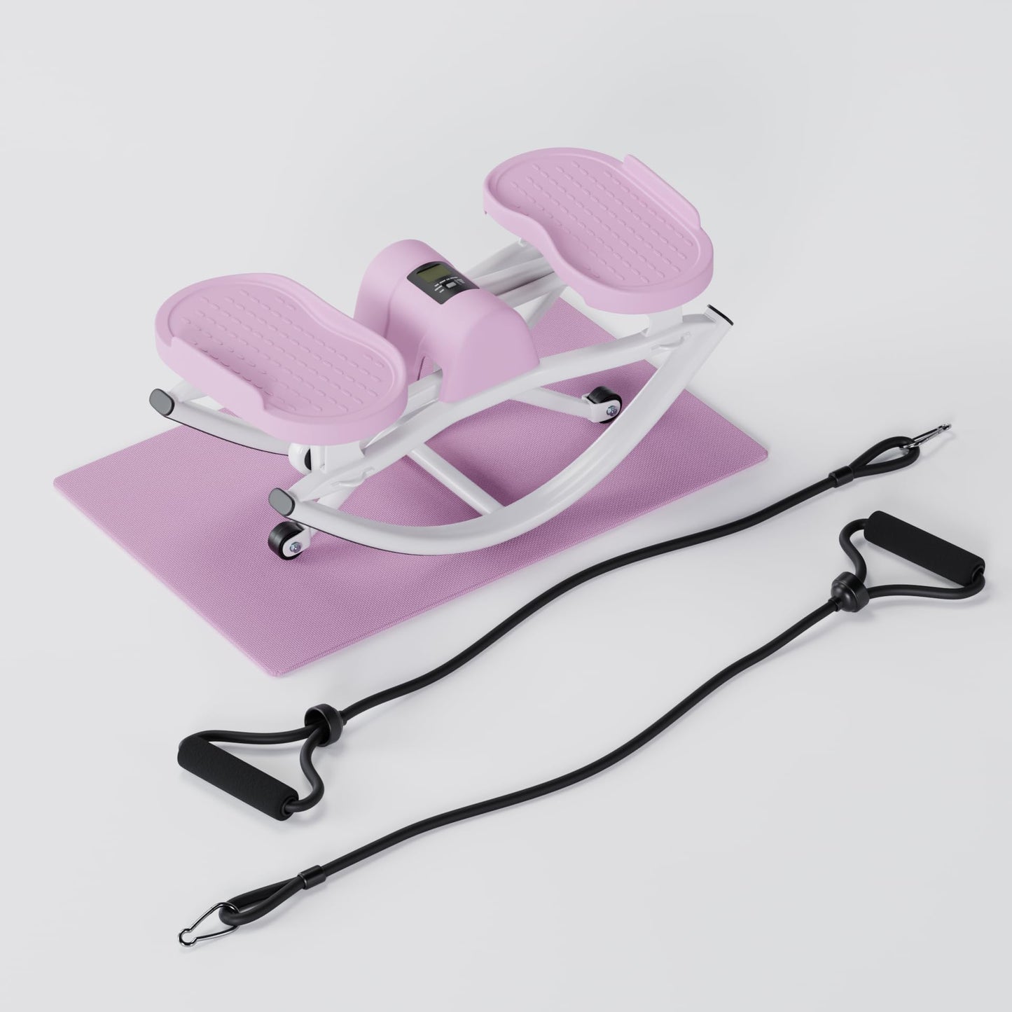 LhanelFit The Rock Stepper - Side to Side Rocking Stepper Machine for Home Workouts - Low Impact Indoor Cardio Leg Glute and Core Training - Quiet Compact Step Rocker Exercise Equipment (Pink)