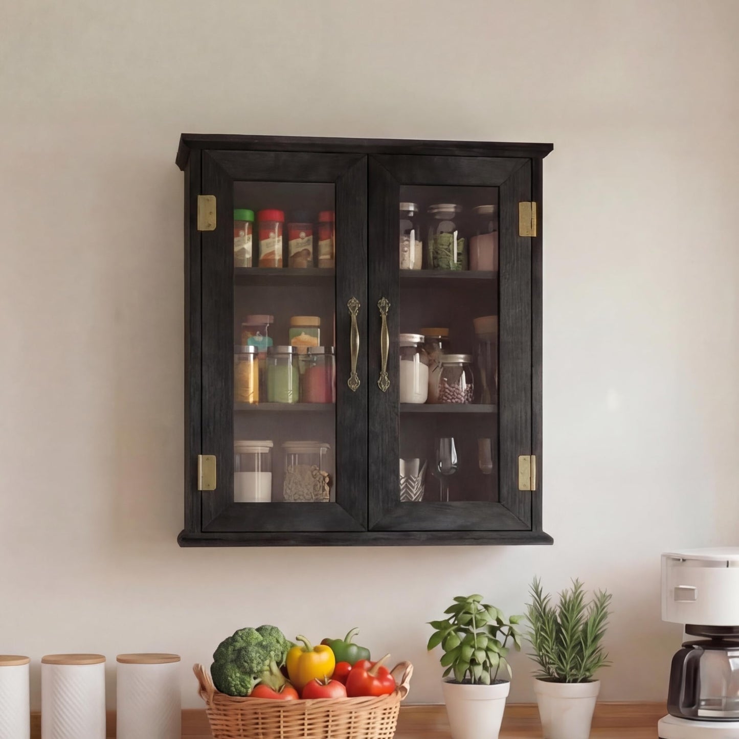 ChooChoo Bathroom Wall Cabinet, Medicine Cabinet with Acrylic Doors, Wall Mounted Over The Toilet Storage Cabinet with Adjustable Shelves for Bathroom, Kitchen, and Laundry Room, Black