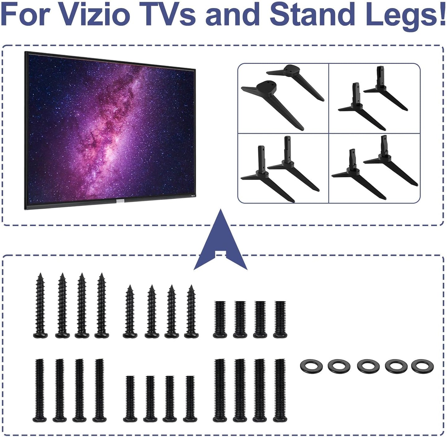 Yaotieci 32" 40" 43" 50" 55" 58" 60" 65" TV Mount Screws for Vizio TV Legs Screws, TV Stand Screw for Vizio TV