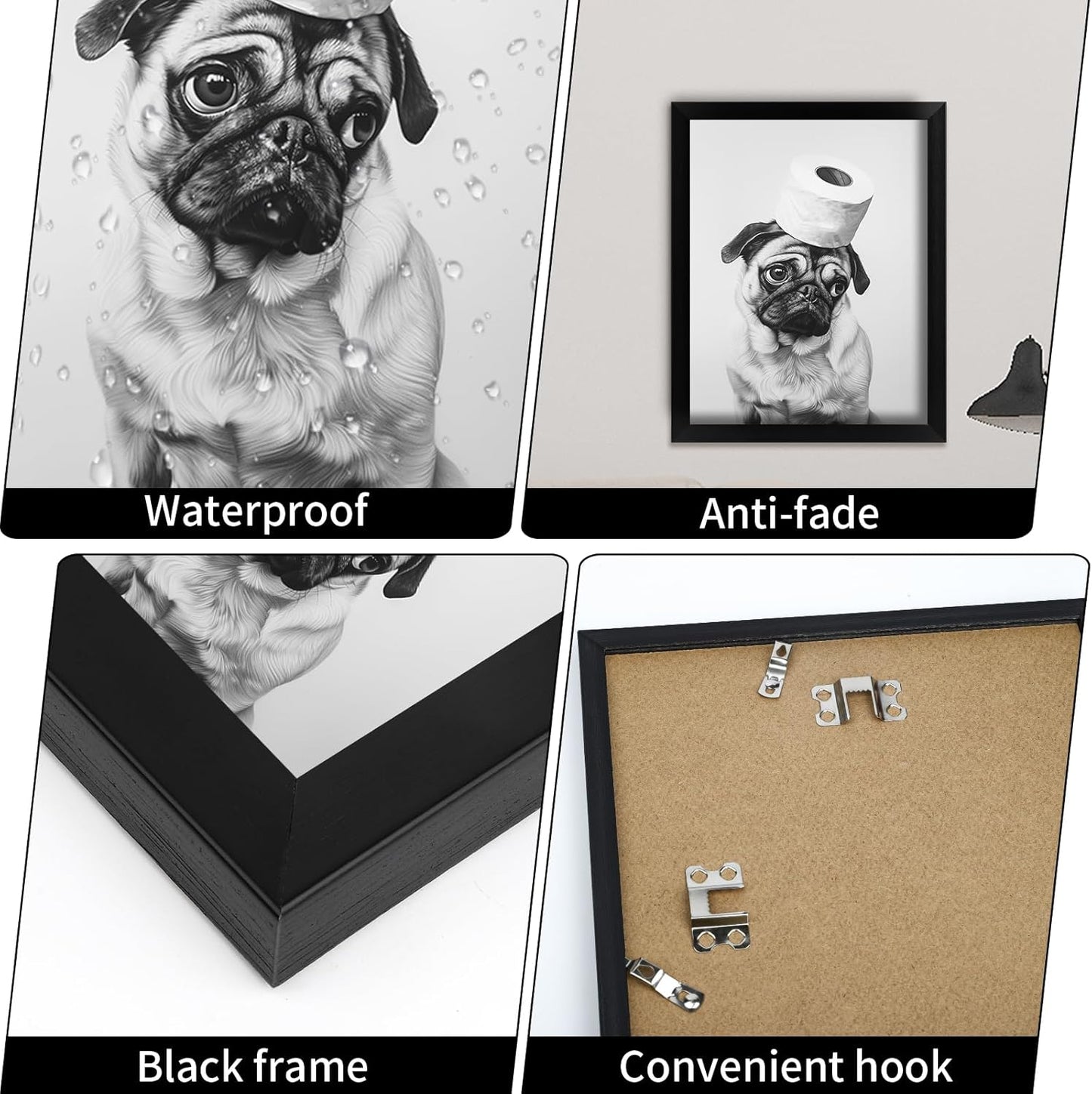Regine Switzerland Funny Bathroom Wall Decor - Aesthetic Black and White Canvas Art | Framed
