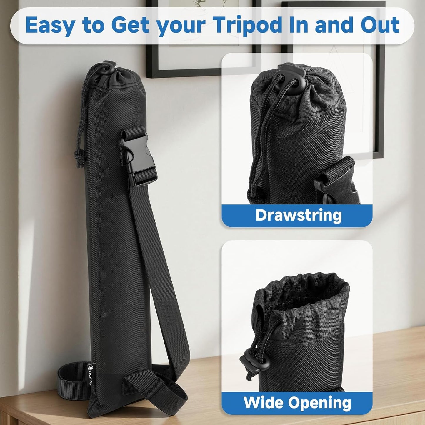 14.5" Travel Carrying Case for Selfie Stick All in One Extendable Cell Phone Tripod Stand with Remote, Nylon Monopod