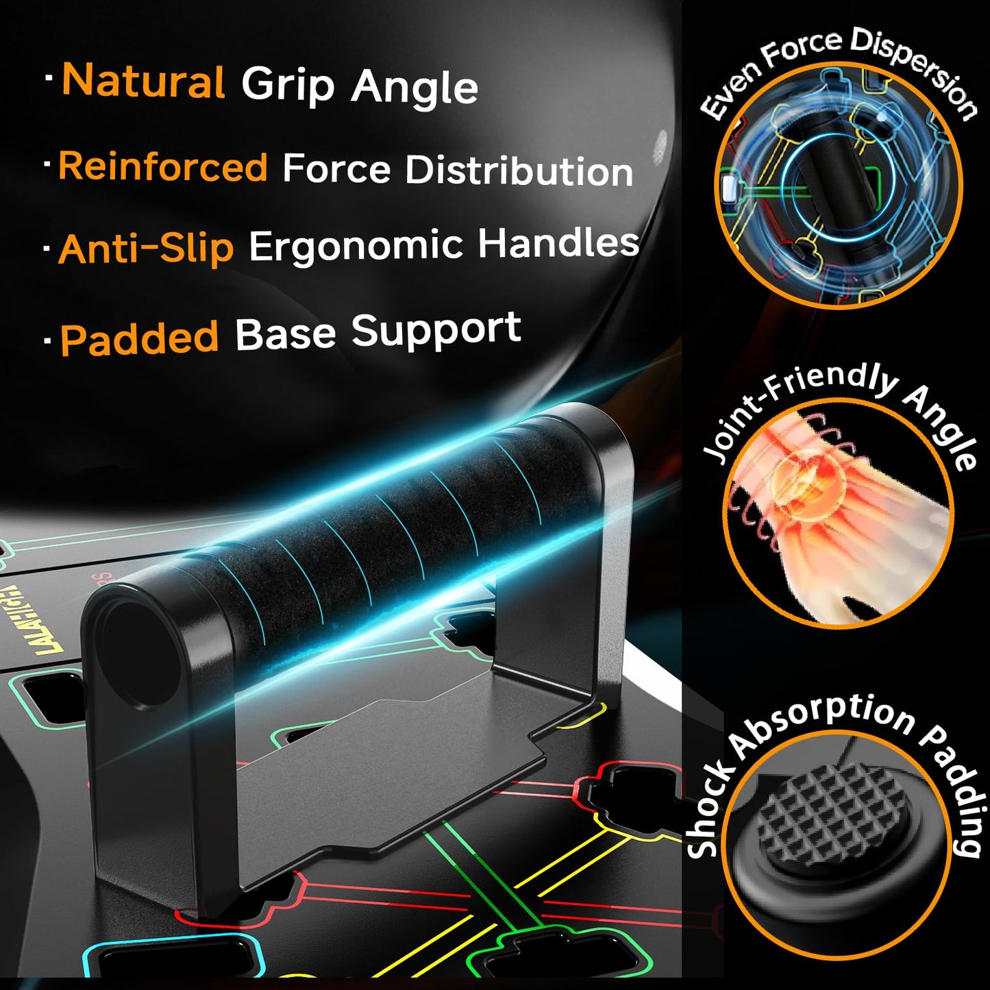 LALAHIGH Solid Push Up Board Fitness, Home Workout Equipment,Portable Foldable 36 in 1 Push Up Bar at Home Gym, Multi-Functional Pushup Handles for Floor. Professional Strength Training Equipment For Man and Women Burn Fat
