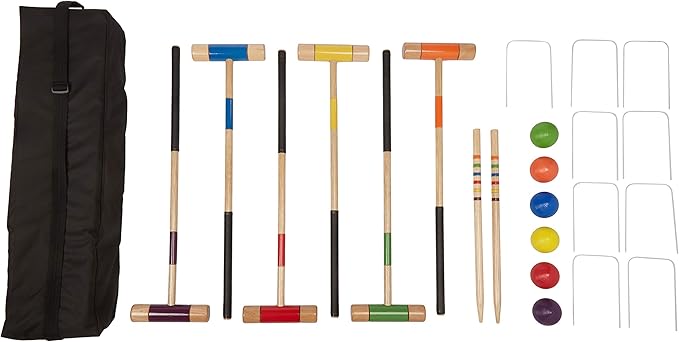 Amazon Basics Croquet Set, Six Player, Black