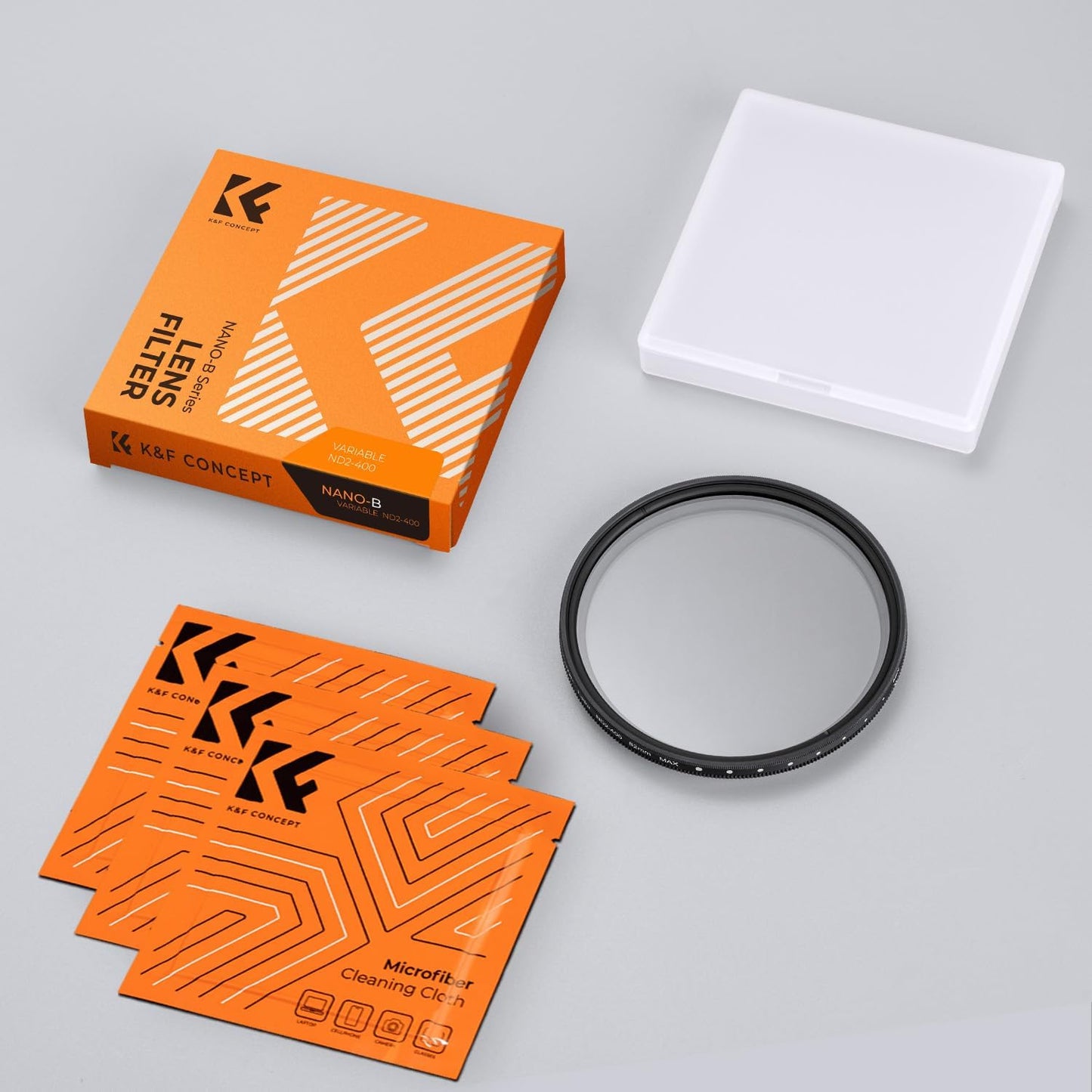 K&F CONCEPT 46mm ND2-ND400 (1-9 Variable ND Lens Filter Stops) for Camera Lens, Adjustable Neutral Density Filter